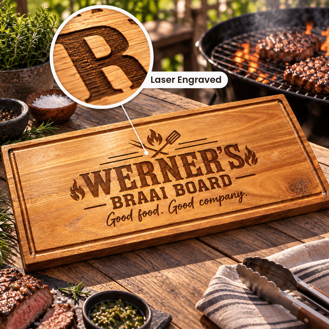 Personalised Wooden Steak & Serving Board – 600 x 260mm