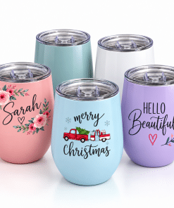 Personalised 12oz Sublimation Wine Tumbler